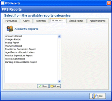 PPS Reports Screen - click for full size image